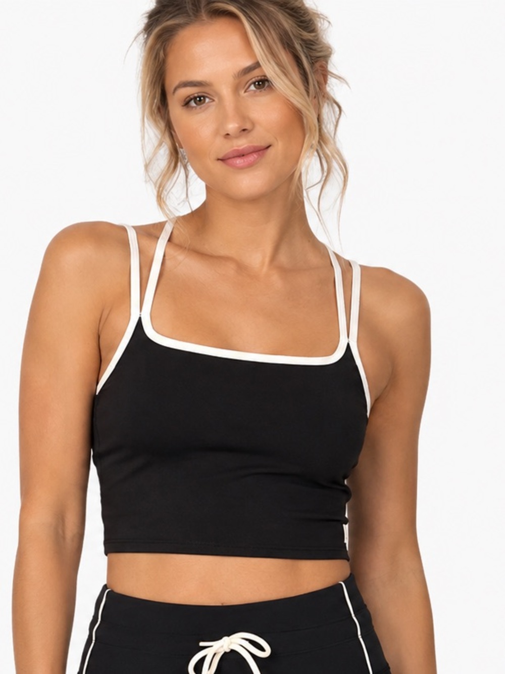 NWT Daily Layered Tank Top in Black and White Size Large